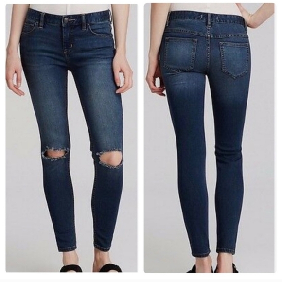 Free People Destroyed Blue Jeans sz 31 - Picture 1 of 9